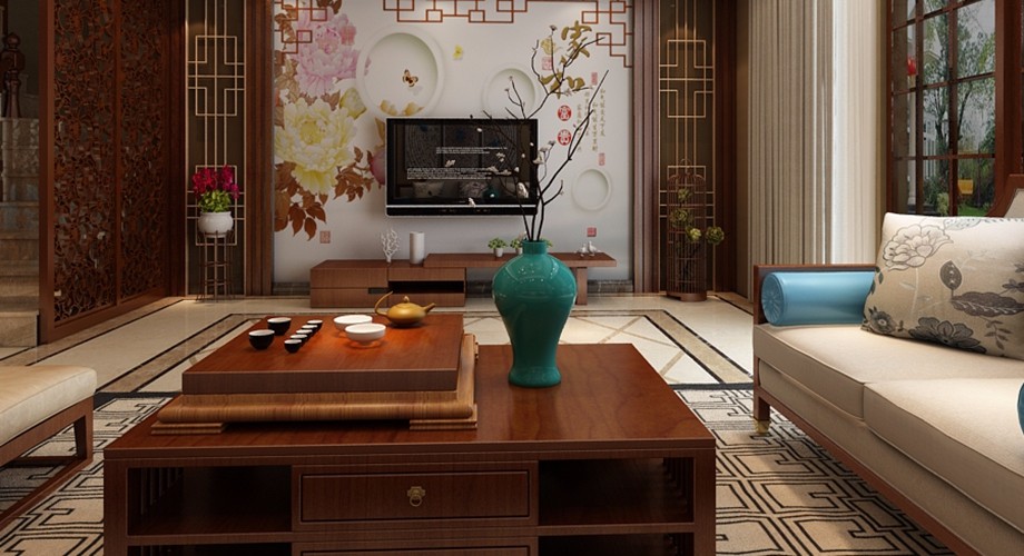 石家莊裝修案例融創中心 中式風格 137平